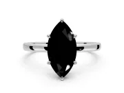 Hidden Halo Engagement Ring Setting for Fancy Black Marquise Center with Plain Band and Tall Prong Head in Platinum