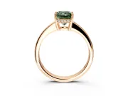 Solitaire Engagement Ring Setting for Fancy Green Radiant Cut Center with Channel-Set Accent Band and Prong Head in Rose Gold