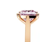 Solitaire Engagement Ring Setting for Fancy Pink Princess Cut Center with Tapered Shoulders and Prong Head in Rose Gold