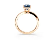Solitaire Engagement Ring Setting for Fancy Blue Radiant Cut Center with Plain Band and Tulip Prong Head in Rose Gold