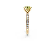 Solitaire Engagement Ring Setting for Fancy Yellow Round Cut Center with Micro Pave Band and Prong Head in Yellow Gold