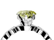 Solitaire Engagement Ring Setting for Fancy Yellow Heart-Shaped Center with Milgrain Bezel Accents and Prong Head in Platinum