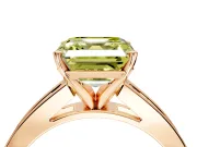 Solitaire Engagement Ring Setting for Fancy Yellow Asscher Cut Center with Princess Cut Channel Band and Prong Head in Rose Gold