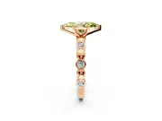 Solitaire Engagement Ring Setting for Fancy Yellow Marquise Center with Beaded Bezel Station Band and Prong Head in Rose Gold