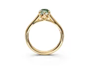 Solitaire Engagement Ring Setting for Fancy Green Marquise Center with Cathedral Band and Prong Head in Yellow Gold