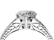 Split Shank Engagement Ring Setting for Heart-Shaped Center with Pave Split Shank and Prong Head in Platinum