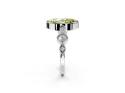 Vintage Station Engagement Ring Setting for Fancy Yellow Marquise Center with Accents and Prong Head in White Gold