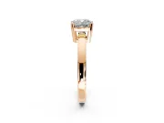 Solitaire Engagement Ring Setting for Cushion Cut Center with Plain Band and Flat Tab Prong Head in Rose Gold