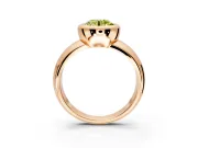 Solitaire Engagement Ring Setting for Fancy Yellow Round Cut Center with Wide Band and Bezel Head in Rose Gold
