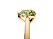 Solitaire Engagement Ring Setting for Fancy Yellow Heart-Shaped Center with Flat-Sided Plain Band and Prong Head in Yellow Gold