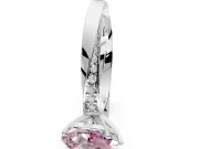Side Accent Engagement Ring Setting for Fancy Pink Pear-Shaped Center with Accent Shoulders and Prong Head in White Gold