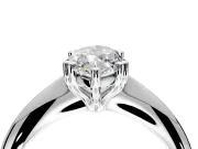 Solitaire Engagement Ring Setting for Marquise Center with Reverse Tapered Band and Prong Head in White Gold