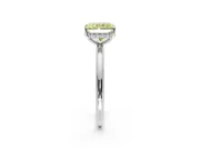 Solitaire Engagement Ring Setting for Fancy Yellow Radiant Cut Center with Plain Band, Open Basket and Prong Head in Sterling Silver