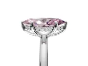 Hidden Halo Engagement Ring Setting for Fancy Pink Marquise Center with Thin Rounded Band and Prong Head in Sterling Silver