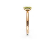 Low-Set Solitaire Engagement Ring Setting for Fancy Yellow Emerald Cut Center with Thin Plain Band and Prong Head in Rose Gold