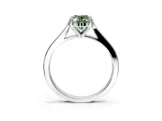 Solitaire Engagement Ring Setting for Fancy Green Oval Center with Tapered Shoulders and Prong Head in Sterling Silver
