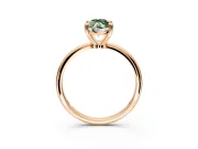 Minimalist Solitaire Engagement Ring Setting for Fancy Green Marquise Center with Thin Band and Prong Head in Rose Gold