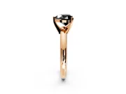 Solitaire Engagement Ring Setting for Fancy Black Heart-Shaped Center with Wire Band and Prong Head in Rose Gold