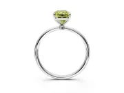 Solitaire Engagement Ring Setting for Fancy Yellow Radiant Cut Center with Straight Thin Band and Prong Head in Sterling Silver