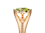 Solitaire Engagement Ring Setting for Fancy Yellow Oval Center with Milgrain Cathedral Band and Prong Head in Rose Gold