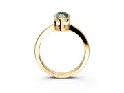 Solitaire Engagement Ring Setting for Fancy Green Marquise Center with Plain Band and Flat Tab Prong Head in Yellow Gold