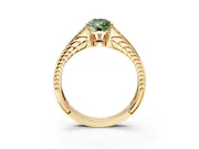 Split Shank Engagement Ring Setting for Fancy Green Pear-Shaped Center with Pave Split Shank and Prong Head in Yellow Gold
