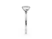 Solitaire Engagement Ring Setting for Radiant Cut Center with Straight Thin Band and Prong Head in Sterling Silver