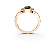 Solitaire Engagement Ring Setting for Fancy Green Radiant Cut Center with Twisted Band and Scroll Prong Head in Rose Gold