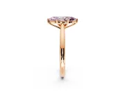 Solitaire Engagement Ring Setting for Fancy Pink Marquise Center with Narrow Cathedral Band and Prong Head in Rose Gold