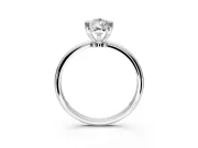 Minimalist Solitaire Engagement Ring Setting for Pear-Shaped Center with Thin Band and Prong Head in Platinum
