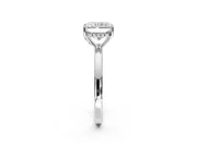 Solitaire Engagement Ring Setting for Radiant Cut Center with Fine Wire Band and Prong Head in Platinum