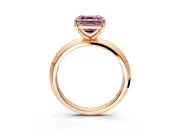 Solitaire Engagement Ring Setting for Fancy Pink Asscher Cut Center with Wide Knife Ridge Band and Prong Head in Rose Gold