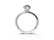 Solitaire Engagement Ring Setting for Fancy Green Marquise Center with Scrollwork Band and Prong Head in Sterling Silver