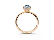 Hidden Halo Engagement Ring Setting for Fancy Blue Marquise Center with Thin Round-Wire Band and Prong Head in Rose Gold