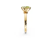 Solitaire Engagement Ring Setting for Fancy Yellow Pear-Shaped Center with Plain Band and Tulip Prong Head in Yellow Gold