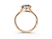 Solitaire Engagement Ring Setting for Fancy Blue Heart-Shaped Center with V Split Shank and Bezel Head in Rose Gold