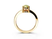 Solitaire Engagement Ring Setting for Fancy Yellow Pear-Shaped Center with Plain Band and Flat Tab Prong Head in Yellow Gold