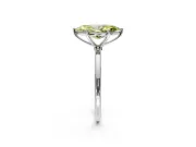 Solitaire Engagement Ring Setting for Fancy Yellow Marquise Center with Straight Thin Band and Prong Head in White Gold