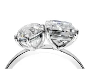 Marquise and Emerald Cut Lab-Grown Diamond Toi et Moi Engagement Ring with Prong-Set Stones in Sterling Silver