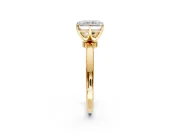 Solitaire Engagement Ring Setting for Radiant Cut Center with Plain Band and Tulip Prong Head in Yellow Gold