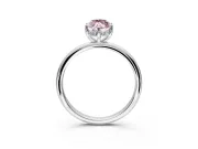 Hidden Halo Engagement Ring Setting for Fancy Pink Marquise Center with Thin Round-Wire Band and Prong Head in White Gold