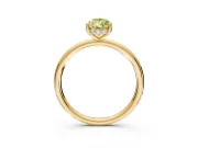 Solitaire Engagement Ring Setting for Fancy Yellow Pear-Shaped Center with Plain Band, Open Basket and Prong Head in Yellow Gold
