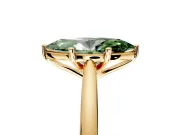 Solitaire Engagement Ring Setting for Fancy Green Marquise Center with Narrow Cathedral Band and Prong Head in Yellow Gold