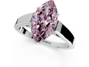 Solitaire Engagement Ring Setting for Fancy Pink Marquise Center with Tapered Split Shoulders and Prong Head in White Gold