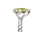 Solitaire Engagement Ring Setting for Fancy Yellow Pear-Shaped Center with Plain Twisted Rope Band and Prong Head in Platinum