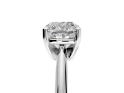 Solitaire Engagement Ring Setting for Cushion Cut Center with Knife Ridge Band and Claw Prong Head in Sterling Silver