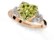 Solitaire Engagement Ring Setting for Fancy Yellow Heart-Shaped Center with Marquise Flower Shoulders and Prong Head in Rose Gold