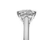 Solitaire Engagement Ring Setting for Cushion Cut Center with Cathedral Band and Prong Head in Platinum