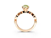 Solitaire Engagement Ring Setting for Fancy Yellow Marquise Center with Milgrain Bezel Accents and Prong Head in Rose Gold