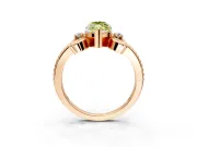 Solitaire Engagement Ring Setting for Fancy Yellow Marquise Center with Twisted Band and Scroll Prong Head in Rose Gold